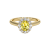 Golden Glow Yellow Sapphire Halo Ring - Yellow Gold