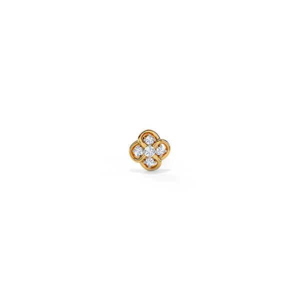 Traditional Yellow Gold Diamond Nose Pin