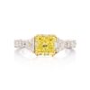 Yellow and White Diamond Ring