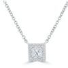 Diamond Solitaire Pendant - Princess Cut 0.50 Carats