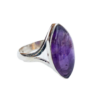 Amethyst Silver Ring - Marquise Shape 5.00 Carat