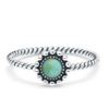Turquoise Silver Ring - Round Shape 6.75 Carat