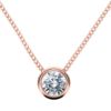Moissanite Rose Gold Pendant - Round Shape 1.00 Carat