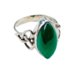 Marquise Shaped Green Onyx Silver Ring