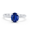 Blue Sapphire Silver Ring - Oval Shape 4.50 Carat