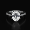 White Sapphire Silver Ring - Oval Shape 2.15 Carat