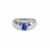 Blue Sapphire Silver Ring - Radiant Cut 0.64 Carat