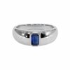 Blue Sapphire Silver Ring - Emerald Shape 4.61 Carat