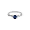 Blue Sapphire Silver Ring - Oval Shape 0.57 Carat