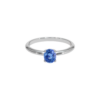 Blue Sapphire Silver Ring - Oval Shape 0.58 Carat