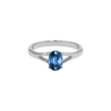 Blue Sapphire Silver Ring - Oval Shape 0.89 Carat