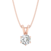 Moissanite Rose Gold Pendant - Round Shape 0.83 Carat