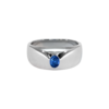Blue Sapphire Silver Ring - Oval Shape 0.96 Carat