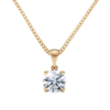 Moissanite Gold Pendant - Round Shape 0.88 Carat