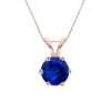 Blue Sapphire Rose Gold Pendant - 1.00 Carat