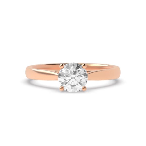 Rose Gold Diamond Ring - Round Shaped 1.00 Carat