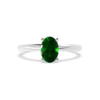 Emerald Stone Silver Ring - Oval Shaped 2.00 Carat