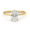 18K Yellow Gold Moissanite Ring Oval Shaped 2.00 Carat
