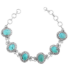 Turquoise Silver Bracelet - Oval Shape 5.61 Carat