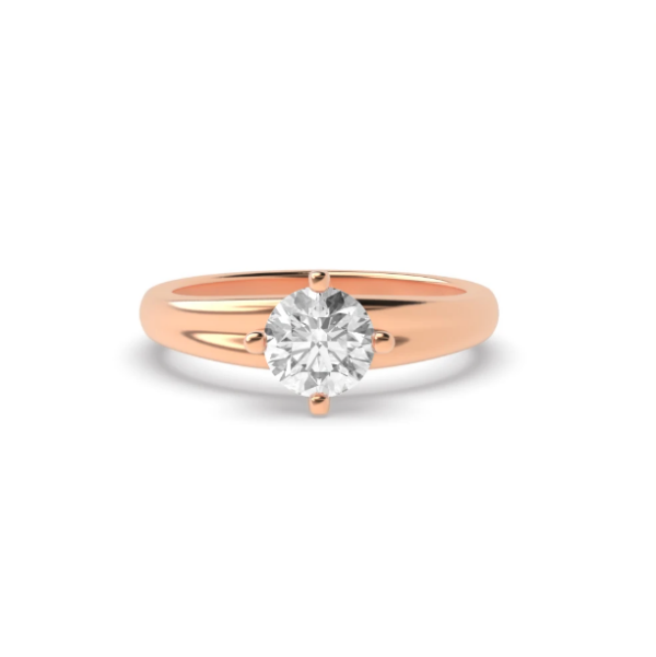 Rose Gold Diamond Ring - Round Shaped 2.00 Carat