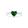 Emerald Stone Silver Ring - Heart Shaped 2.59 Carat