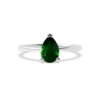 Emerald Stone Silver Ring - Pear Shaped 1.94 Carat