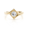 Moissonite Yellow Gold Ring - Round Shape 0.70 Carat