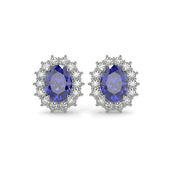 Blue Sapphire Studs - Oval Shaped 2.00 Carat