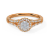Halo Rose Gold Diamond Ring