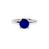 Blue Sapphire Silver Ring - Round Shape 1.12 Carat