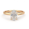 18K Rose Gold Moissanite Ring Oval Shaped 2.15 Carat