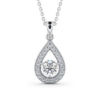 Stunning Pear Cut Halo Diamond Pendant