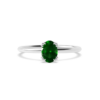 Emerald Stone Silver Ring - Oval Shaped 2.15 Carat