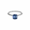 Blue Sapphire Silver Ring - Cushion Shape 0.96 Carat