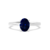 Blue Sapphire Silver Ring - Oval Shape 2.15 Carat