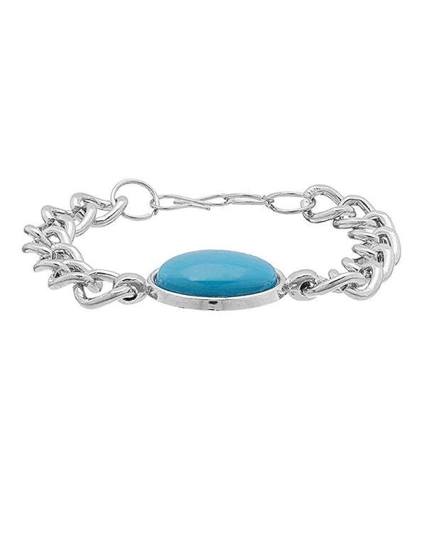 Turquoise Silver Bracelet - Oval Shape 5.00 Carat