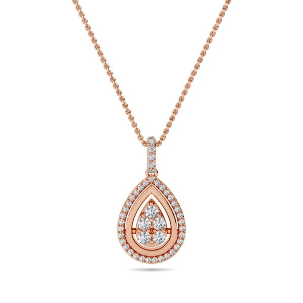 Diamond Rose Gold Pendant - Pear Shape 1.08 Carat