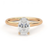 18K Rose Gold Moissanite Ring Oval Shaped 2.22 Carat