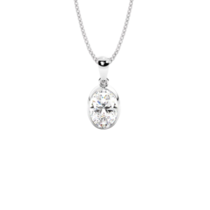 White Gold Pendant Moissanite