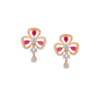 Lavish Traditional Floral Diamond Drop Earrings