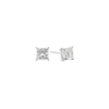 Moissanite Solitaire Studs - Princess Cut 4.00 Carat