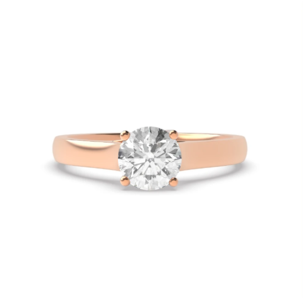 Rose Gold Diamond Ring - Round Shaped 3.70 Carat