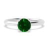 Emerald Stone Silver Ring - Round Shaped 1.22 Carat