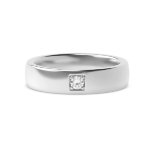 White Gold Mens Moissanite Ring