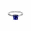 Blue Sapphire Silver Ring - Cushion Shape 1.02 Carat
