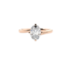 18K Rose Gold Moissanite Ring Oval Shaped 2.85 Carat
