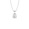 Moissanite White Gold Pendant - Asscher Shaped 1.22 Carat