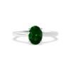 Emerald Stone Silver Ring - Oval Shaped 2.45 Carat