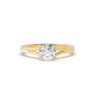 18K Yellow Gold Moissanite Ring Round Shaped 1.12 Carat