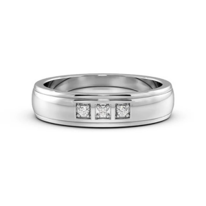 White Gold Mens Moissanite Ring